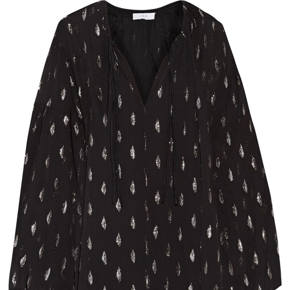 IRO. Black & Metallic Silk Dress. - Picture 7 of 9